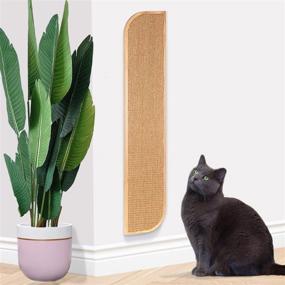 img 4 attached to 🐱 Premium 30 Inch Tall Wall Mounted Cat Scratcher | Indoor Cats & Kittens | Sisal Scratch Pad | Cat Scratching Post | Space Saving Cat Scratcher Board | Couch & Furniture Protector