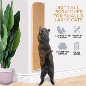 img 3 attached to 🐱 Premium 30 Inch Tall Wall Mounted Cat Scratcher | Indoor Cats & Kittens | Sisal Scratch Pad | Cat Scratching Post | Space Saving Cat Scratcher Board | Couch & Furniture Protector