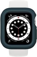 чехол-бампер rhinoshield в темно-бирюзовом цвете - совместим с apple watch se & series 6/5/4 [44 мм], стильный и устойчивый к ударам. логотип