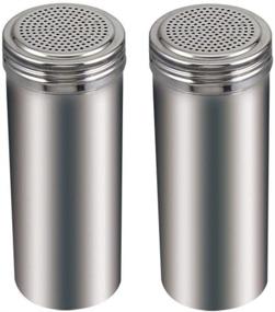 img 1 attached to Premium Pack of 2 - 22 Oz. Stainless Steel Dredge Salt / Sugar / Spice / Pepper Shaker Set: Convenient, Multifunctional Kitchen Essential!