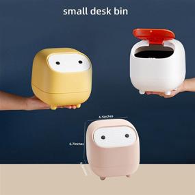 img 3 attached to AnyCar Cute Mini Ninja Desktop Trash Can Double Press Trash Can With Lid Suitable For Multi-Scene Trash Can (Pink)