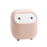 anycar cute mini ninja desktop trash can double press trash can with lid suitable for multi-scene trash can (pink) logo