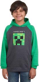 img 4 attached to 👕 Stylish Minecraft Green Raglan Pullover Hoodie for Boys - Shop Boys' Clothing, Fashion Hoodies & Sweatshirts