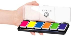 img 3 attached to 🎨 Kraze FX 6 Color Neon Face & Body Paint Palette (6 gram) with Brush - Water Activated, Professional UV Glow Blacklight Reactive Face Painting Kit, Hypoallergenic & Non-Toxic, Safe for Sensitive Skin - The Ultimate Palette for Vibrant and Safe Neon Face & Body Painting