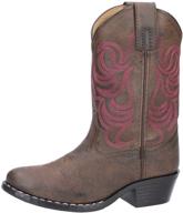 smoky mountain boots: monterey series - youth western boots with western 👢 toe, high-quality man-made material, pvc sole & walking heel, and man-made lining & upper logo