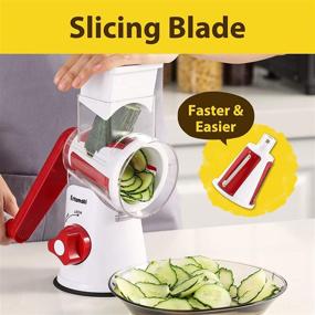 img 2 attached to 🥕 Efficient Rotary Vegetable Grater & Slicer: Dishwasher Safe & Multipurpose Kitchen Tool for Cucumber, Zucchini, Carrot, Potato & More