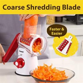 img 1 attached to 🥕 Efficient Rotary Vegetable Grater & Slicer: Dishwasher Safe & Multipurpose Kitchen Tool for Cucumber, Zucchini, Carrot, Potato & More