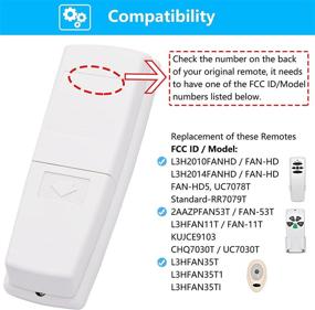 img 3 attached to Replacement Ceiling Fan Remote Control for Hampton Bay Hunter - UC7078T CHQ7078T CHQ8BT7078T Standard-RR7079T L3H2010FANHD L3H2014FANHD Fan-HD HD5 (Remote Only)