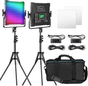 img 4 attached to 🌈 RGB LED Video Lighting Kit - 50W Studio Lights for YouTube Photography, 2 Packs LED Light Panels with Memory Function, 552PCS Beads, 2600K-10000K, 7000Lux@0.5M, 9 Lighting Scenes