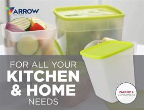 img 1 attached to 🥡 BPA-Free Reusable Food Storage Containers - Arrow: Freeze, Store, Reheat - Easy-to-Use Food Prep Containers with Lids, 1 Quart (4 Cups) - 6 Pack