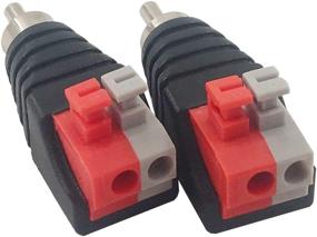 img 1 attached to 🔌 Jabinco (5-Pack) RCA Male Connector Adapter Jack Plug for Speaker Wire Cable to Audio