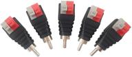 🔌 jabinco (5-pack) rca male connector adapter jack plug for speaker wire cable to audio logo