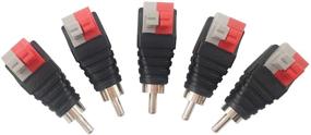 img 3 attached to 🔌 Jabinco (5-Pack) RCA Male Connector Adapter Jack Plug for Speaker Wire Cable to Audio