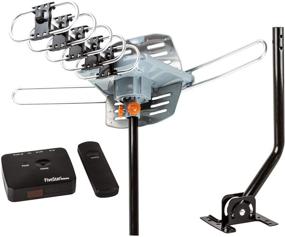 img 4 attached to 📡 High-Definition Outdoor TV Antenna - Powerful 150 Mile Long Range with 360 Degree Motorized Rotation, UHF/VHF/FM Radio, Infrared Remote Control, Mounting Pole & 40FT RG6 Coax Cable - Supports Dual TVs