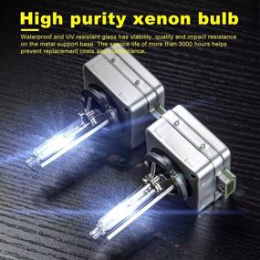 img 3 attached to D3S D3R OEM HID Xenon Headlight Bulb Replacement: Crystal White, 35W, 6000K - Pack of 2