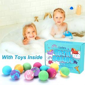 img 2 attached to 🛀 Bath Bombs for Kids with Surprise Inside - 12 Gift Set for Girls & Boys, Safe Bubble Bath Fizzies, Vegan Essential Oil Spa Fizz Balls Kit