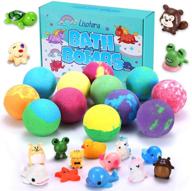 🛀 bath bombs for kids with surprise inside - 12 gift set for girls & boys, safe bubble bath fizzies, vegan essential oil spa fizz balls kit logo