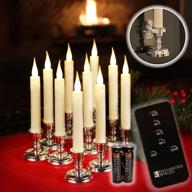 🕯️ flameless ivory window candles: 10 set with remote, timer & batteries логотип