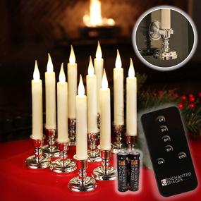 img 4 attached to 🕯️ Flameless Ivory Window Candles: 10 Set with Remote, Timer & Batteries