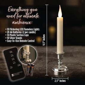 img 3 attached to 🕯️ Flameless Ivory Window Candles: 10 Set with Remote, Timer & Batteries