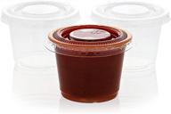 🍽️ juvale 500-pack of 1 ounce plastic portion control cups with lids for jello shots, condiments, sauces, and more logo