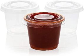 img 4 attached to 🍽️ Juvale 500-Pack of 1 Ounce Plastic Portion Control Cups with Lids for Jello Shots, Condiments, Sauces, and More