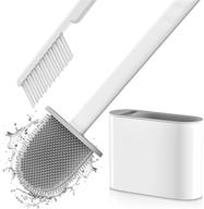 🧼 efficient wall toilet brush and holder set: bendable brush head for easy cleaning of toilet corners with silicone bristles logo