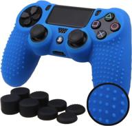 🎮 enhance your gaming experience with sololife ps4 controller skin grip: anti-slip silicone cover protector case for sony ps4/ps4 slim/ps4 pro controller, complete with 8 thumb grips logo