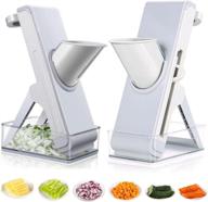 🥕 safe mandoline slicer: efficient vegetable chopper with multi blades, container, and adjustable thickness for kitchen - cut, grate, slice veggies, fruits, meat, and more! logo