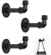 🧷 mooace set of 3 towel hooks, industrial iron pipe coat robe clothes hook for bathroom kitchen garage, wall mounted heavy duty utility hooks, no rust hooks in black color logo