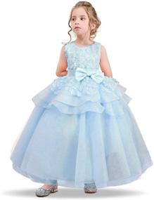 img 2 attached to Потрясающие платья для девочек NNJXD Принцессы на конкурсе красоты - без рукавов, с вышивкой, для детского бала