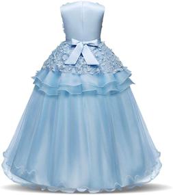 img 3 attached to Потрясающие платья для девочек NNJXD Принцессы на конкурсе красоты - без рукавов, с вышивкой, для детского бала