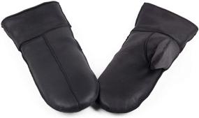 img 1 attached to Zavelio Premium Shearling Sheepskin Leather Men's Gloves & Mittens: Top-quality Accessories