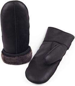 img 3 attached to Zavelio Premium Shearling Sheepskin Leather Men's Gloves & Mittens: Top-quality Accessories