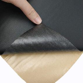 img 2 attached to 🛋️ Enhance the Life of upholstery, Couch, Car Seat, and More with Large Leather Repair Patch Adhesive Back – 12x24 Inches (Pack of 2, Black)