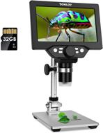 🔬 tomlov 7" lcd digital microscope with dimmable led, 1080p video, metal stand, 12mp camera for kids adults, windows/mac compatible - includes 32gb sd card logo