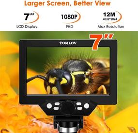 img 3 attached to 🔬 TOMLOV 7" LCD Digital Microscope with Dimmable LED, 1080P Video, Metal Stand, 12MP Camera for Kids Adults, Windows/Mac Compatible - Includes 32GB SD Card