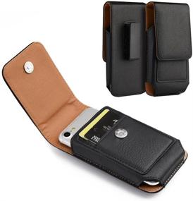 img 4 attached to 📱 Heavy Duty Leather Belt Clip Holster Pouch Case for Motorola One 5G Ace, One 5G, Moto Edge, Moto g Fast, Moto e, Edge+, Moto g Stylus, Moto g Power, Moto g Play, Moto Z4, Moto e6, Moto g7, One Hyper