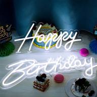 happy birthday party signs lights logo