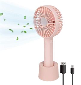 img 4 attached to 🌬️ Compact Pink Handheld Fan with USB Rechargeable Battery for Personal Cooling On-the-Go