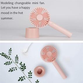 img 3 attached to 🌬️ Compact Pink Handheld Fan with USB Rechargeable Battery for Personal Cooling On-the-Go