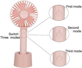 img 1 attached to 🌬️ Compact Pink Handheld Fan with USB Rechargeable Battery for Personal Cooling On-the-Go