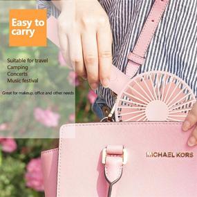 img 2 attached to 🌬️ Compact Pink Handheld Fan with USB Rechargeable Battery for Personal Cooling On-the-Go