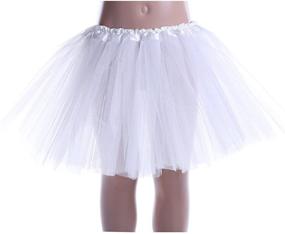 img 3 attached to Affordable Anleolife 12'' Ballet Tutu Dress: Birthday 🩰 Tutu Skirt for Ballet Dance, Mini Skirts in White