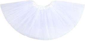 img 4 attached to Affordable Anleolife 12'' Ballet Tutu Dress: Birthday 🩰 Tutu Skirt for Ballet Dance, Mini Skirts in White