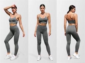 img 1 attached to 🧘 Stylish Women's Yoga Outfits: 2-Piece Set with Sports Bra and High Waist Legging - Get Active in Comfort!