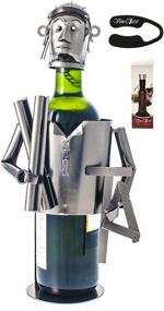 img 4 attached to 🍷 Architectural Wine Bottle Holder Set: Blueprint Design with Geometric Rulers, includes Foil Cutter and Vacuum Stopper