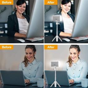 img 2 attached to 🎥 Enhance Your Video Conferences and Live Streams with the White Video Conference Lighting Kit - Remote Working, Zoom Meetings, YouTube Compatible - MacBook, iPad, Laptop Lighting Kit - 1 Pack