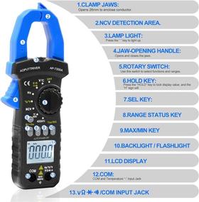 img 3 attached to AP-7200A True RMS Digital Clamp Multimeter: AC/DC Voltage, Current, Resistance Measurement with NCV, Continuity Buzzer, Data Hold, Backlight