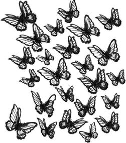 img 4 attached to Butterfly Patches Applique Embroidery Organza